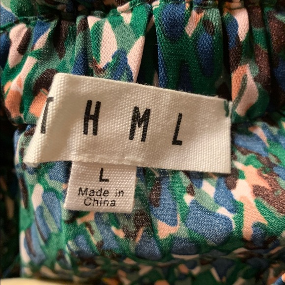 THML Vibrant Floral Puff Sleeve Blouse - Orange and Green - Picture 2 of 7